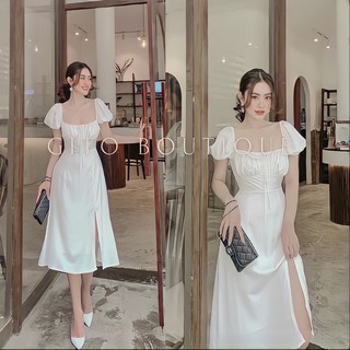 ĐẦM ĐI TIỆC CƯỚI DÀI - XẺ ĐÙI LỤA PHÁP CAO CẤP– GD159