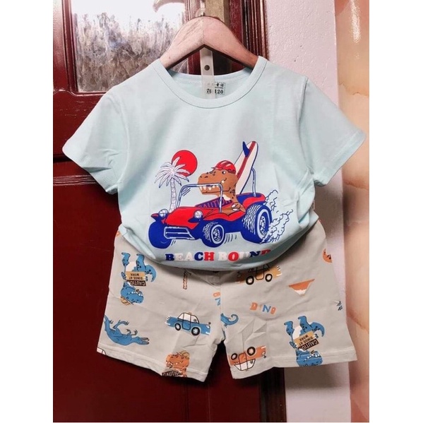 Bộ cộc tay xuất Hàn cho bé trai size 8-15kg