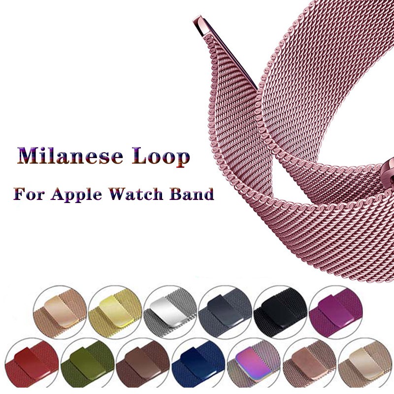 Dây đeo Milanese bằng thép không gỉ cho đồng hồ for Apple 1/2/3/4/5/SE/6 42mm 38mm 40mm 44mm