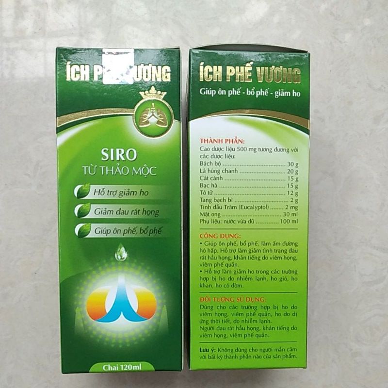 Siro ho từ thảo mộc ÍCH PHẾ VƯƠNG - giảm ho, bổ phế