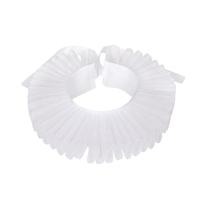 Vòng Cổ Chú Hề Elizabethan Màu Trắng Cổ Bèo Thời Phục Hưng Cho Nữ Dịp Halloween