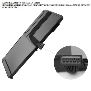 Pin Laptop A.pple Pro 15" Mã Máy A1286 năm 2011 2012 Series Mã Pin A1382 Hàng Mới 100%