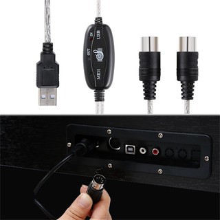 USB IN OUT MIDI Interface Cable Converter PC to Music Keyboard Adapter Cord-168