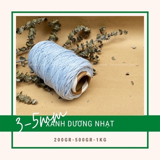 Dây thừng cotton macrame màu Xanh Dương nhạt