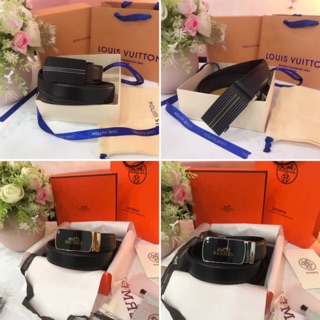 Thắt lưng nam khoá lăn mặt vuông bóng đẹp dây da cao cấp fullbox có hộp và túi giấy dây lưng nịt các hãng