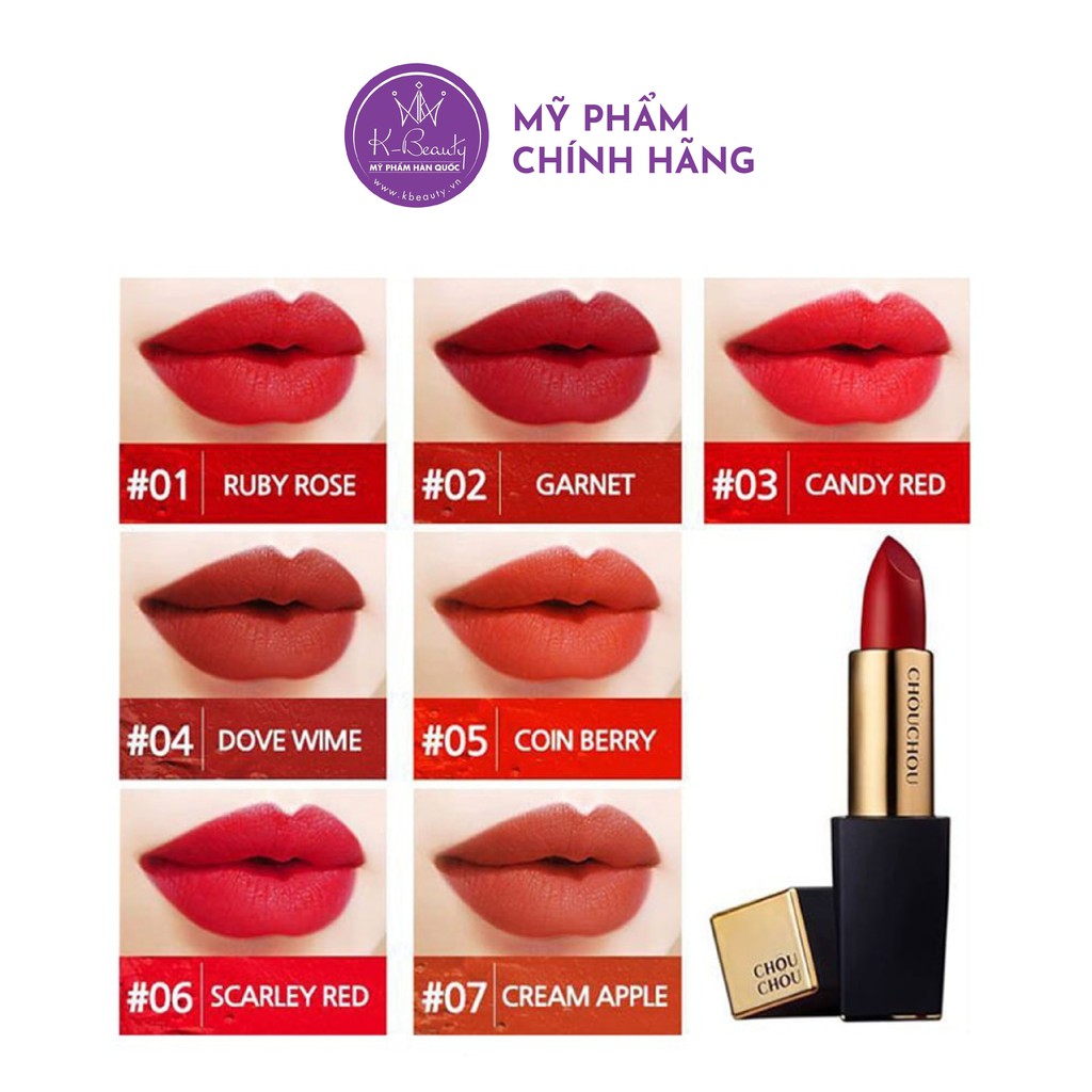 Son Thỏi Chou Chou Bản Vuông The Great Desire Matte Rouge 3.5g KBeauty