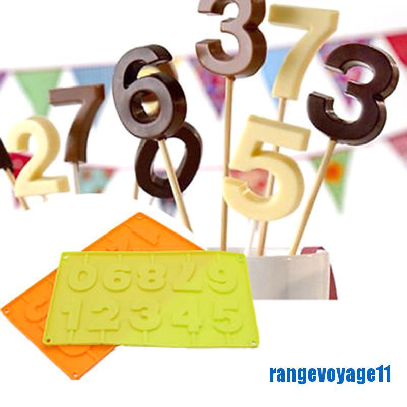 Khuôn Silicone Làm Kẹo Mút Số 0-9 3D