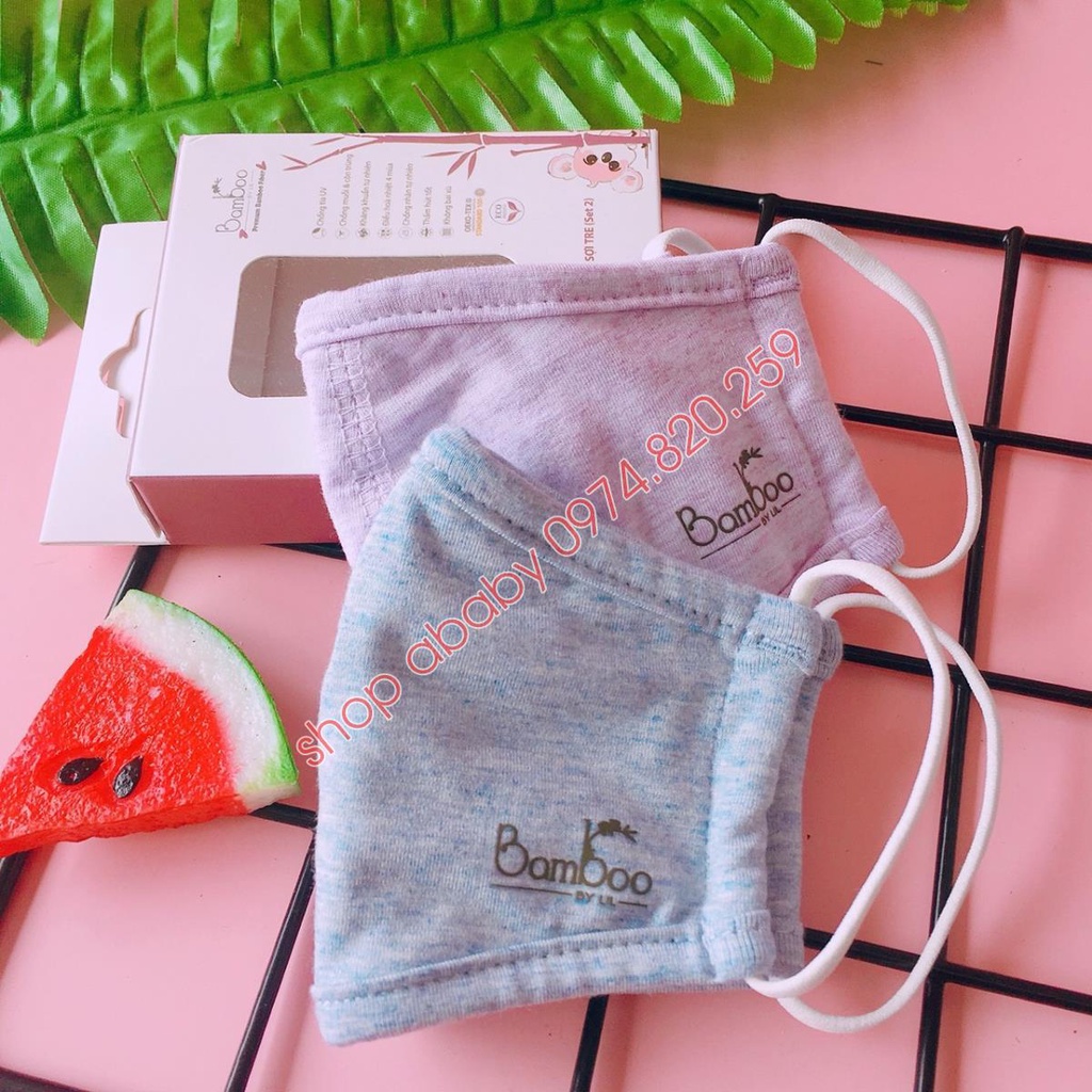 ✔️ [Hoàn 20% Xu] SET 2 CHIẾC KHẨU TRANG CHO BÉ SỢI TRE BAMBOO