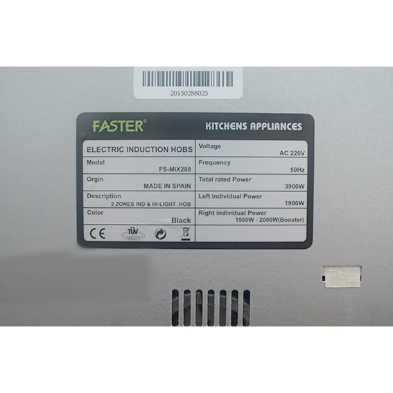 Bếp điện từ Faster FS MIX288 nhập khẩu Tây Ban Nha, bếp điện từ đôi, bếp từ hồng ngoại, bếp hỗn hợp điện từ