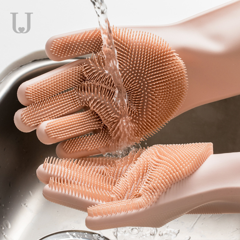 1 đôi Găng tay rửa bát cao su silicone Vệ sinh máy chà sàn thân thiện với môi trường