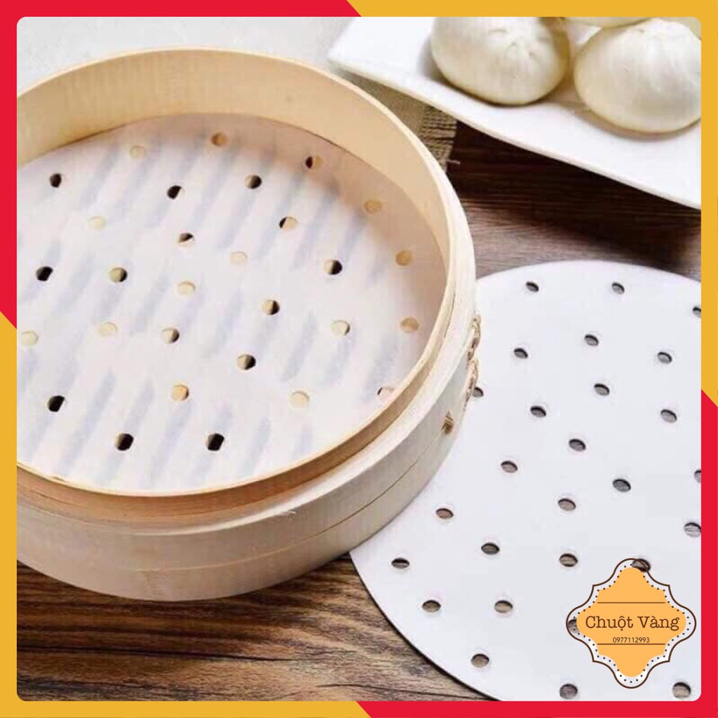 400 tờ giấy nến tròn đục lỗ để hấp nướng size 20