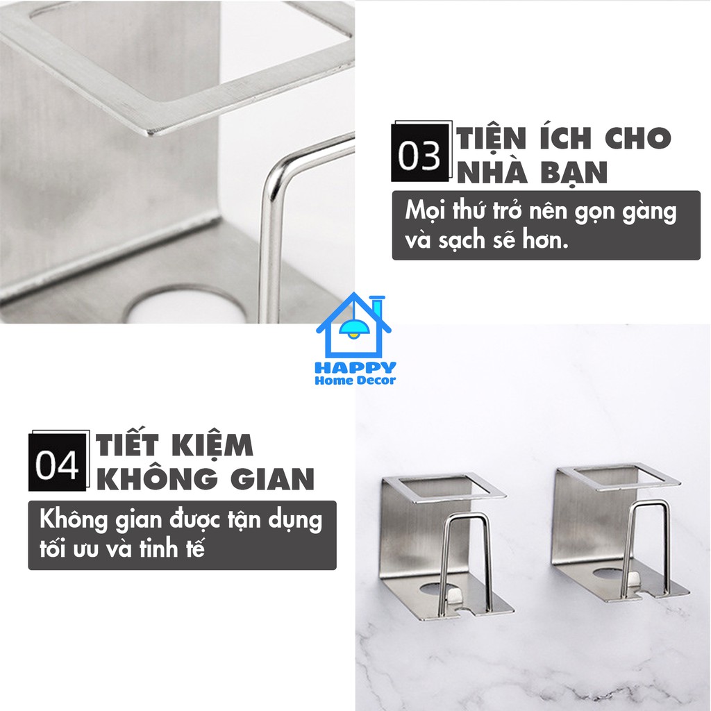 Giá treo 💰 FREESHIP 💰 Giá treo bàn chải kem đánh răng cốc súc miệng đa năng inox 304 dán tường gạch men MBC2IN1