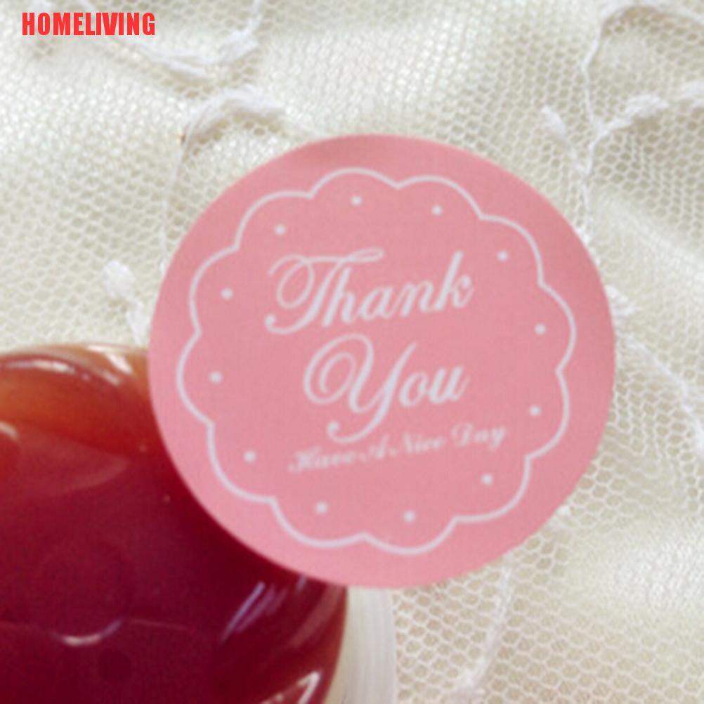 Set 24 Miếng Dán Hình Oval In Chữ Thank You Nhãn Dán Cho Gói Quà Phong Bì Túi Thẻ Con Dấu Hình Oval Cảm Ơn