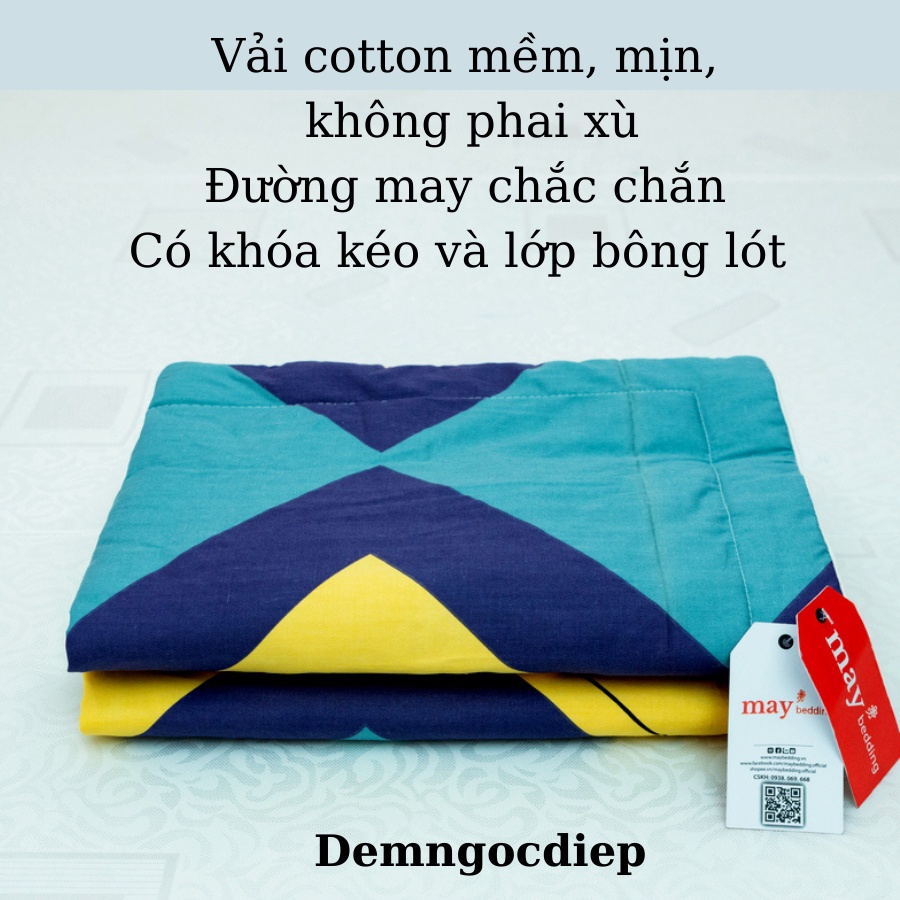 Vỏ gối nằm 50x70 cm có lót trần bông và khóa kéo, áo gối nằm cotton dày mềm | BigBuy360 - bigbuy360.vn