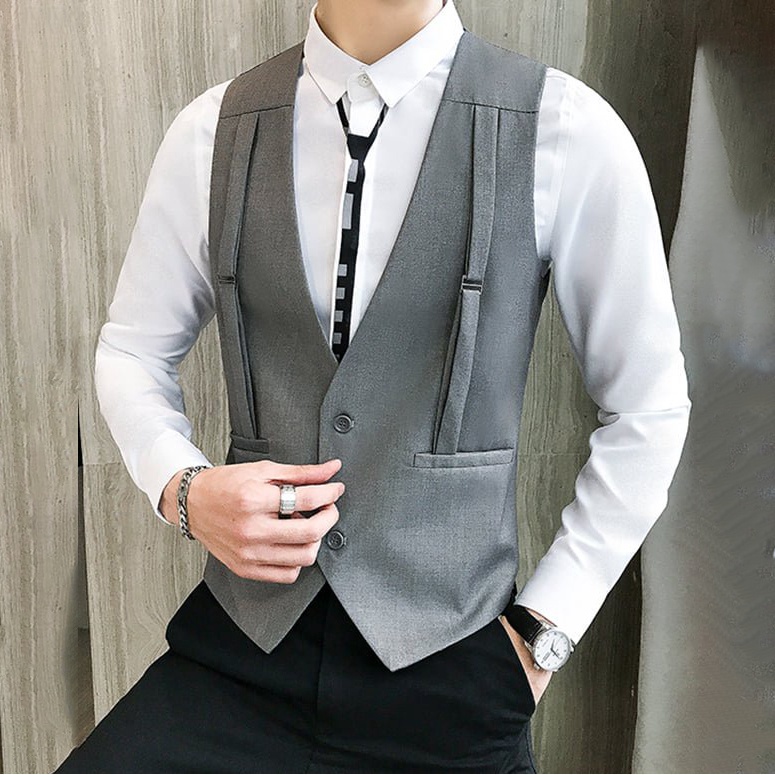 Áo Gile nam, Áo gile tạo đai cách điệu, lịch lãm, trẻ trung, phong cách hiện đại, tạo điểm nhấn cho các tổng tài mã N41