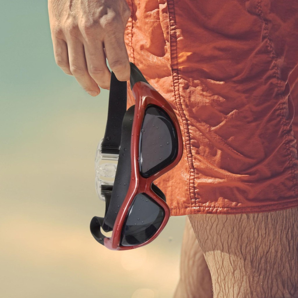 Kính bơi tầm nhìn rộng 180 độ, mũ trơn, bịt tai kẹp mũi POPO Collection mắt chống tia UV sương mờ