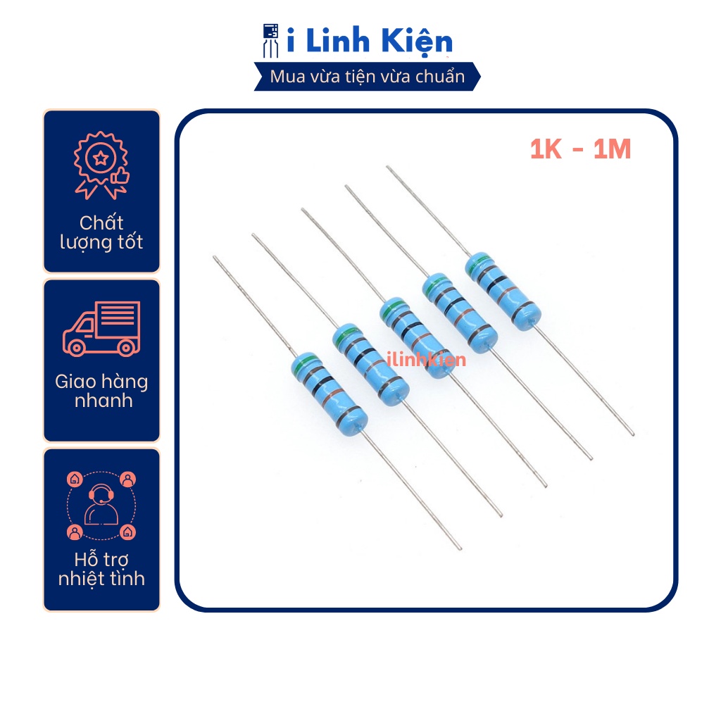 Điện trở vạch 3W 1K - 1M 1% chân đồng