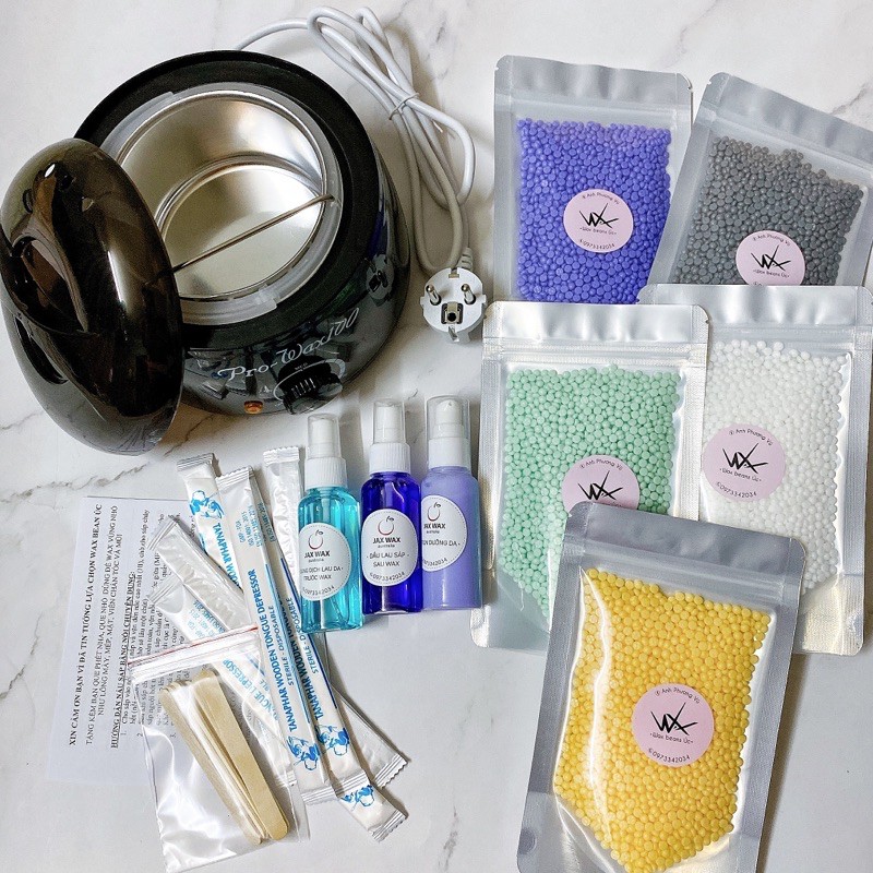 (CHƯA KÈM NỒI) Combo sáp wax Úc + lotion sau wax +Dung dich làm sạch da trước wax + dầu lau sáp thừa