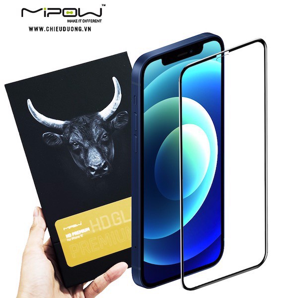 CƯỜNG LỰC MIPOW KINGBULL PREMIUM HD (2.7D), CHỐNG VÂN TAY, CHỐNG NHÌN TRỘM IPHONE 12 MINI I IPHONE 12 I 12PRO I 12PROMAX
