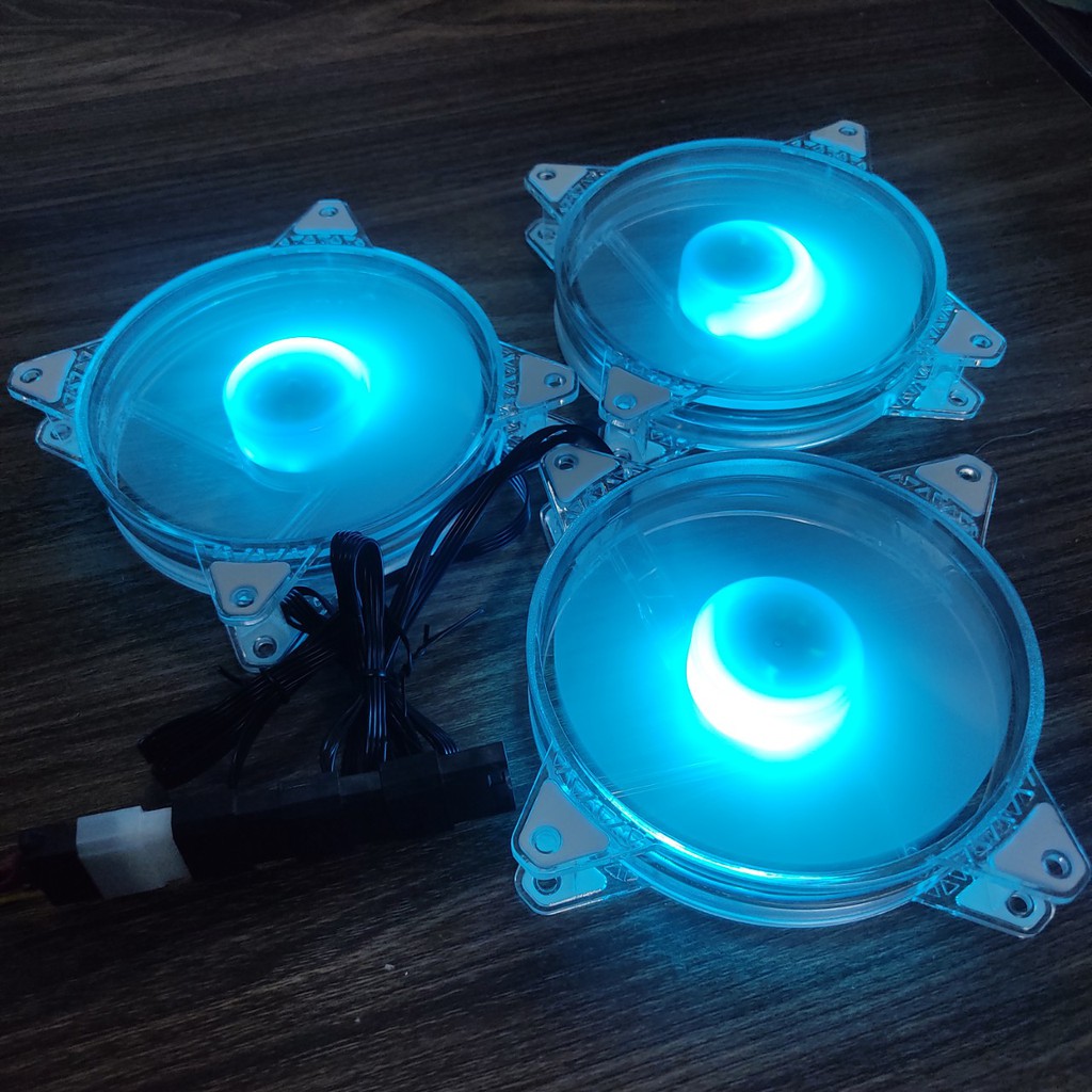 [Không cần Hub] Quạt Tản Nhiệt, Quạt Làm Mát Máy Tính, Fan Case Fan Led RGB 12cm, Cắm Trực Tiếp Chân Molex 4Pin