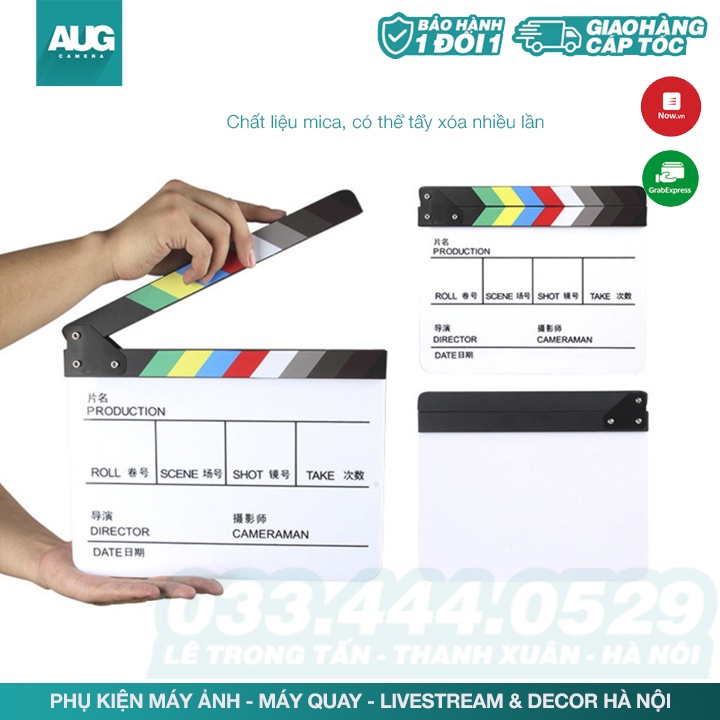 Bảng đạo diễn hãng Lightupfoto chuyên nghiệp - clapper board acrylic  - bảng Production - AUG Camera Hà nội