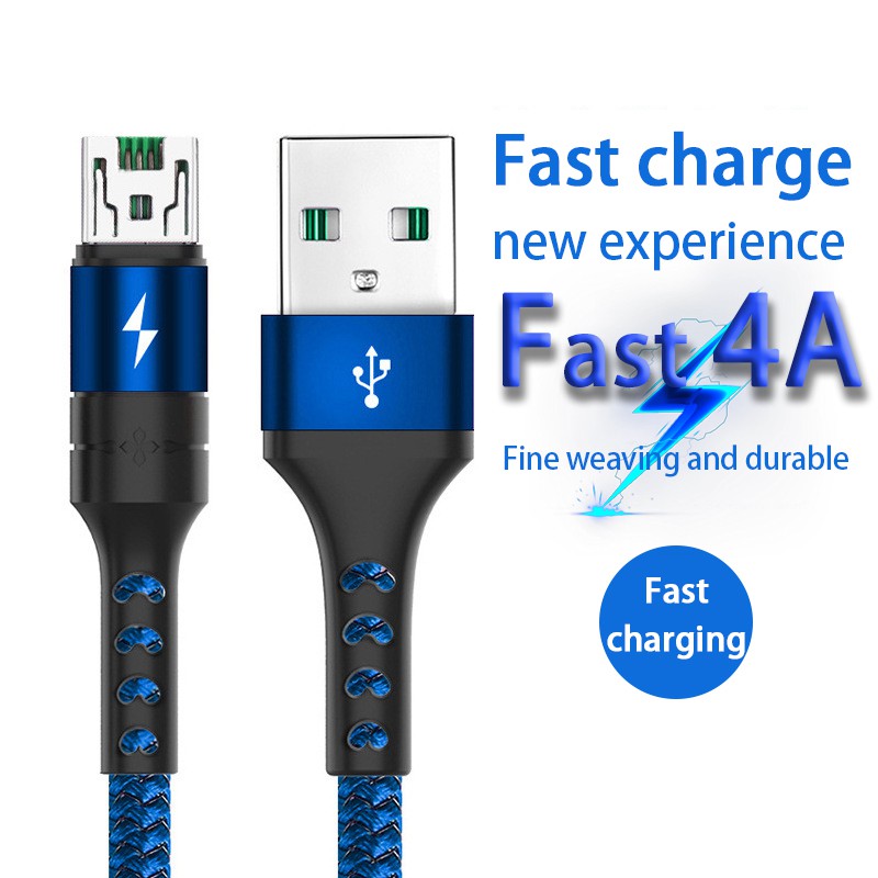Dây Cáp Sạc Nhanh 4A 3.0 Micro USB Micro USB Thiết Kế Dây Bện Cho Android