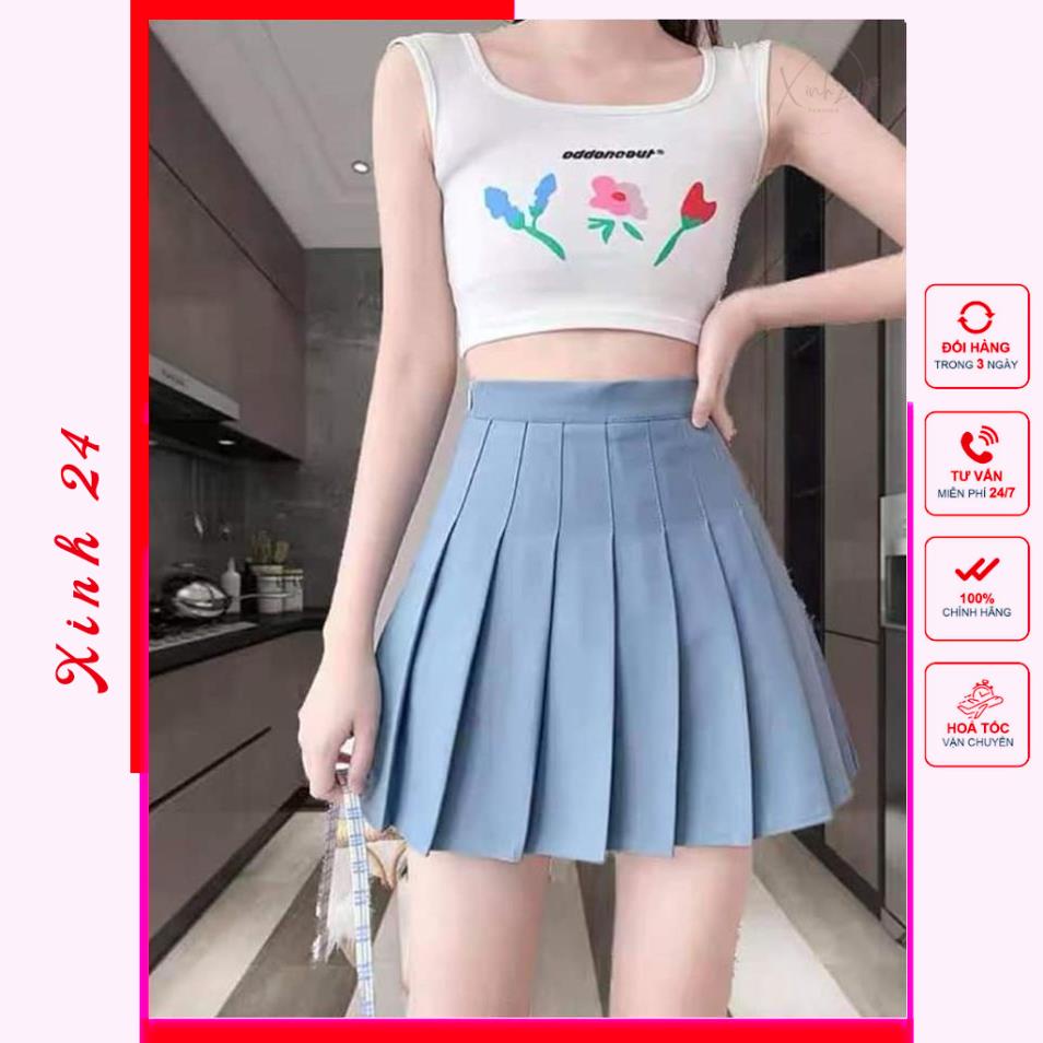 Chân Váy Tennis Xếp Ly Ngắn Dáng Xòe Lưng Cạp Cao, Có Quần Lót Bên Trong, nhiều màu lựa chọn | BigBuy360 - bigbuy360.vn