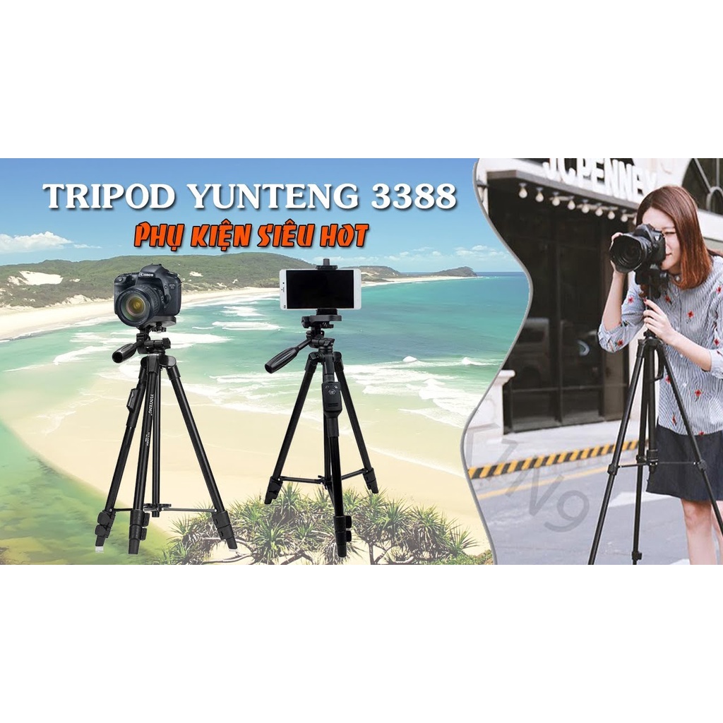 Chân tripod YunFeng 3388 kèm remote bluetooth - Giá đỡ 3 chân chuyên dụng cho máy ảnh, điện thoại, DSRL