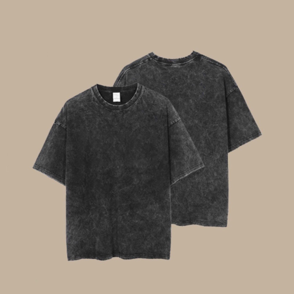 Áo Thun Wash Basic Nhà LOHA Design Tay Lỡ Phông Unisex Cho Nam Nữ Oversize Form Rộng 100% Cotton