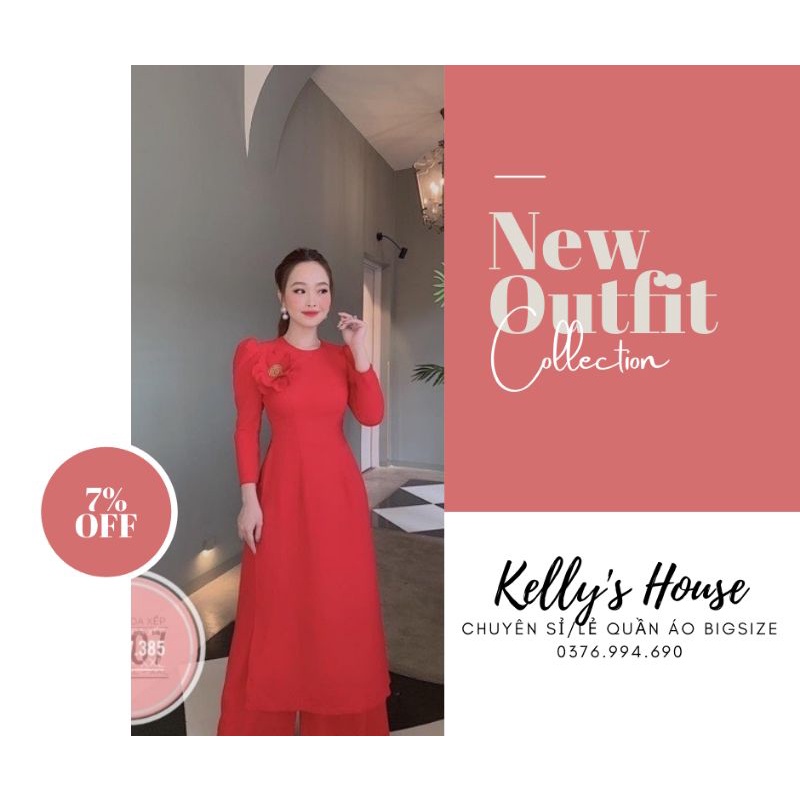 Áo Dài Bigsize Hoa Xếp (60-90kg)