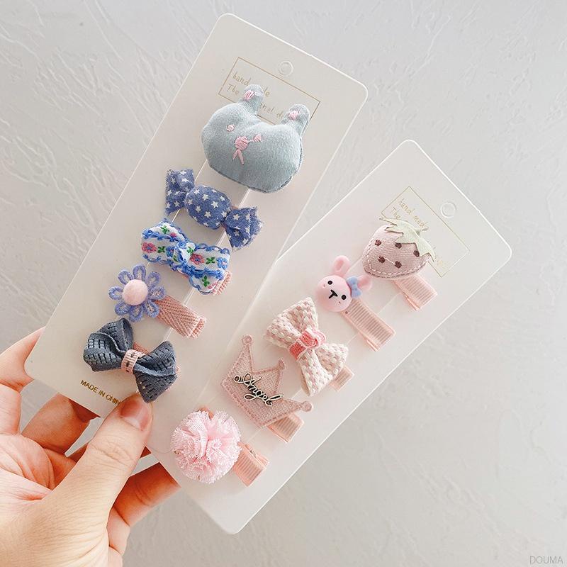 5 Kẹp tóc hình nơ nhiều màu sắc dễ thương cho bé