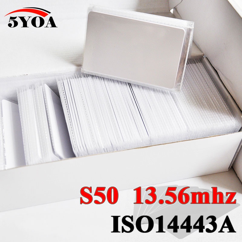 Set 100 Tấm Thẻ Thông Minh IC 13.56MHz ISO14443A S50 MF MF MFS50 RFID Chuyên Dụng