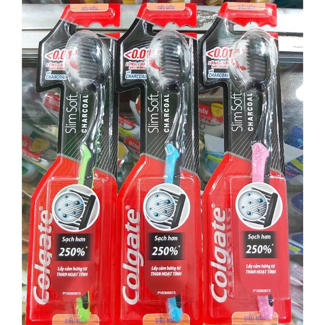 Bàn chải Colgate slimsoft charcoal than hoạt tính