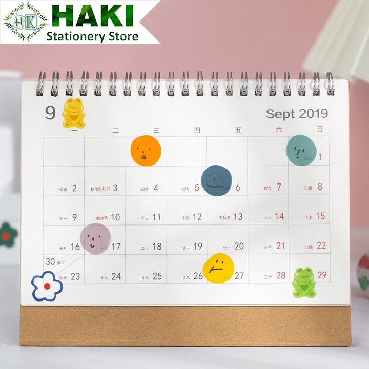 Sticker cute, cuộn 100 hình dán sticker HAKI trang trí sổ dễ thương giá rẻ ST36