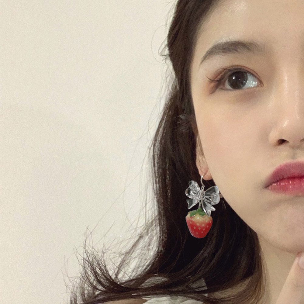 Bông Tai Hình Quả Dâu Nhiều Màu Đáng Yêu Cho Nữ