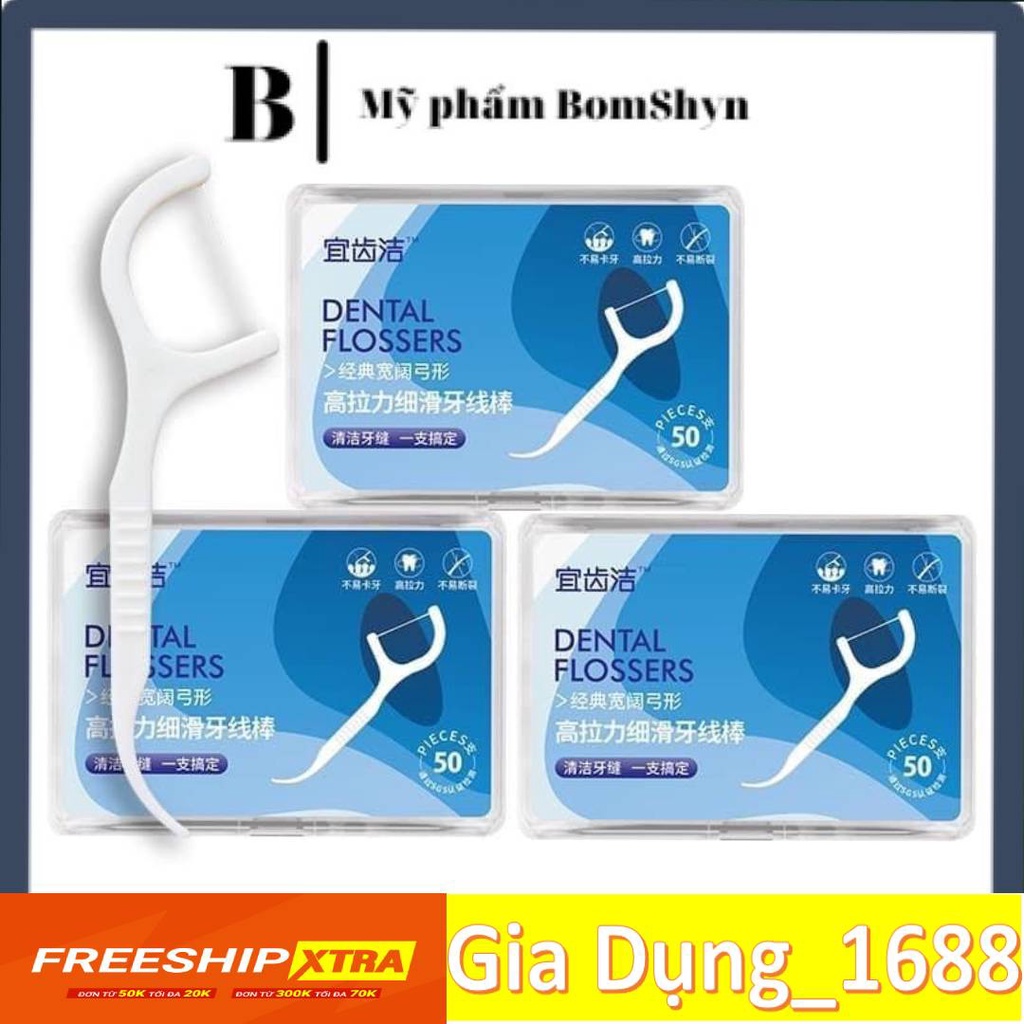 Tăm Chỉ Nha Khoa 💚CAM KẾT CHUẨN💚Hộp 50 Cái - Tiệt Trùng Vệ Sinh Răng Miệng Chất Lượng Cao