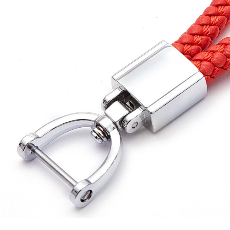 Móc Khóa Da Bện Xoay 360 Độ Bằng Kim Loại Gắn Hình Móng Ngựa Có Thể Tháo Rời Cho Xe Hơi Xe Máy