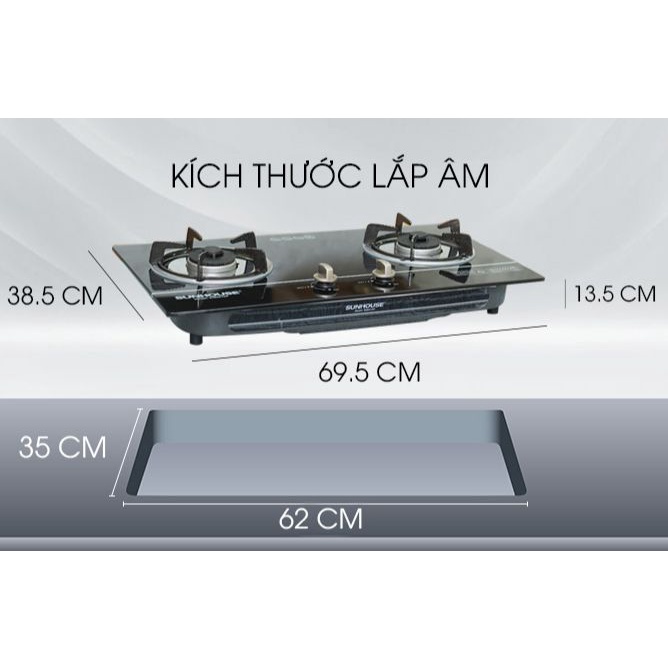 Bếp gas âm Sunhouse SHB 501MT Hàng Trưng bày Mới 98% +Tặng dây gas-Tiết kiệm gas,đánh lửa IC,an toàn khi sử dụng