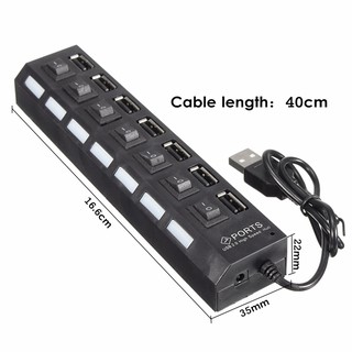 Hub cổng Usb 7 cổng có công tắc ( Đen )
