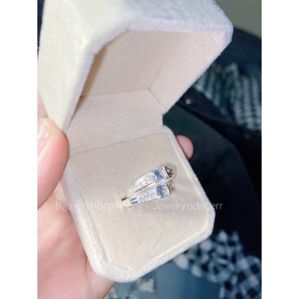 Nhẫn đôi bạc ta nguyên chất MS676