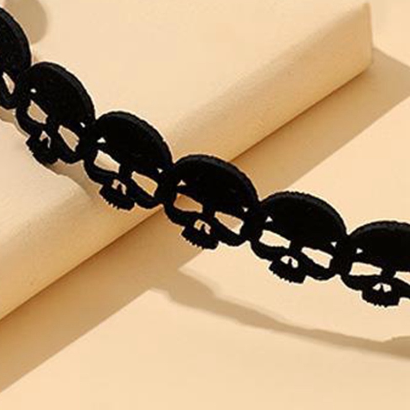 Vòng Cổ Choker Mặt Đầu Lâu Ngắn Phong Cách Punk Halloween