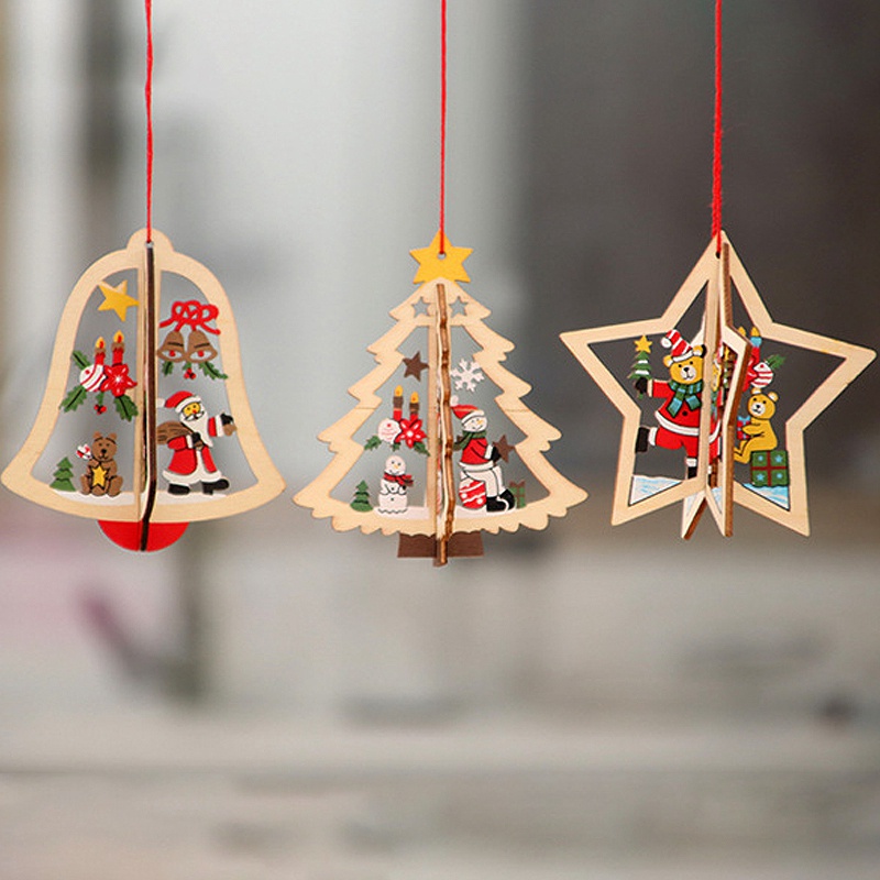 Phụ kiện treo trang trí Giáng sinh hình ngôi sao và bông tuyết