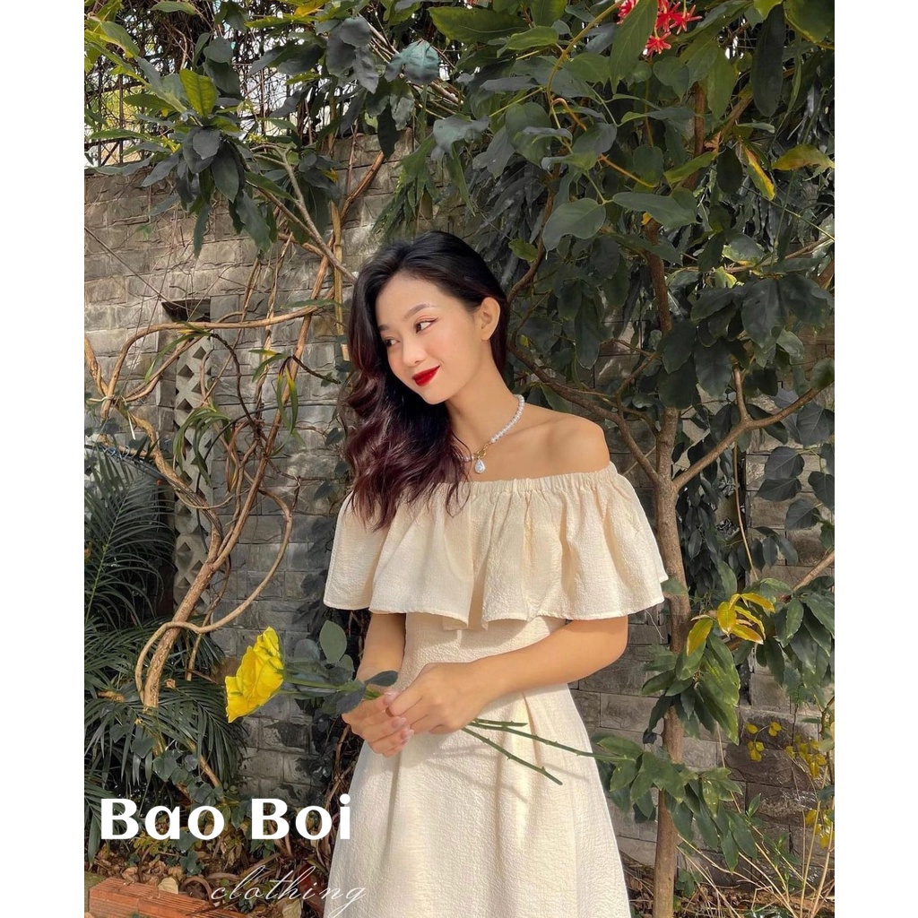 Váy trễ vai trắng dự tiệc sang trọng dáng dài hottrend chất đẹp LICA - V17 | BigBuy360 - bigbuy360.vn