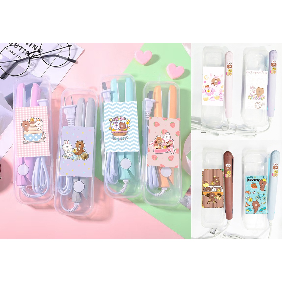 Máy là tóc gấu brown MLI5 cute bare bear molang pusheen  khủng long hoàng đế mèo capoo bé đào gấu dâu lotso