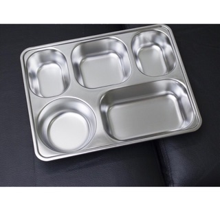 [Sẵn] Khay cơm inox sâu lòng 4 ngăn, 5 ngăn