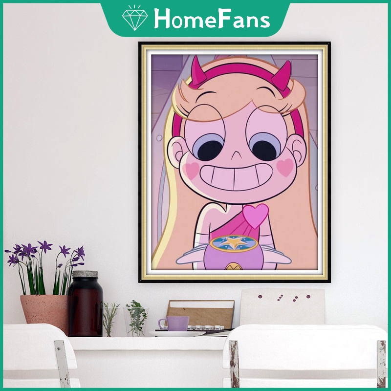 Star vs. the Forces of Evil Bộ Tranh Đính Đá 5D Tự Làm Hình Công Chúa 30x40cm / 40x50cm