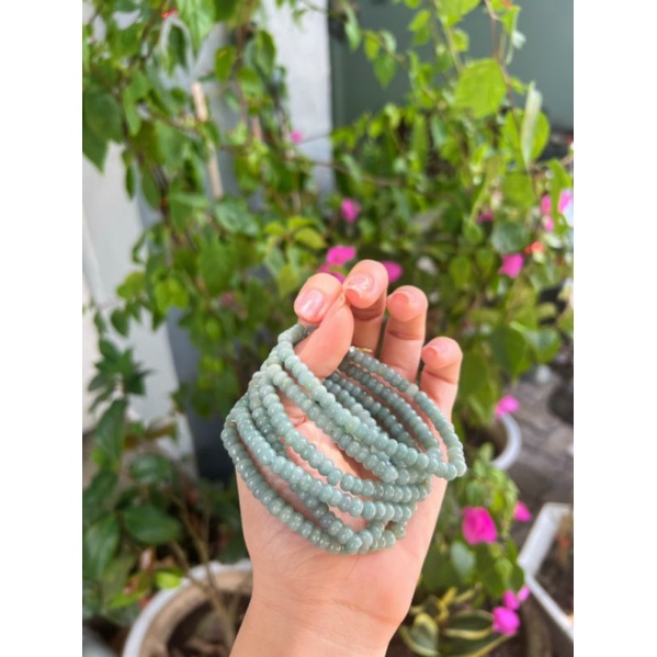 Vòng tay nữ 6 ly bánh xe ngọc màu xanh, màu vàng, màu trắng