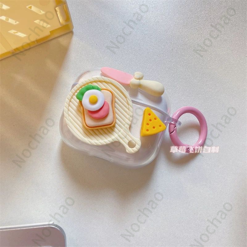 Vỏ Bảo Vệ Hộp Sạc Tai Nghe airpods2 AirPods3 AirPods3 pro 1 2 Hình Bánh Sandwich Phô Mai Sáng Tạo