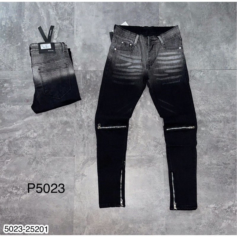 Quần Jeans Nam Đen Loang Khoá Zip Hot Trending - Quần Bò Nam Khoá Gối Siêu Đẹp
