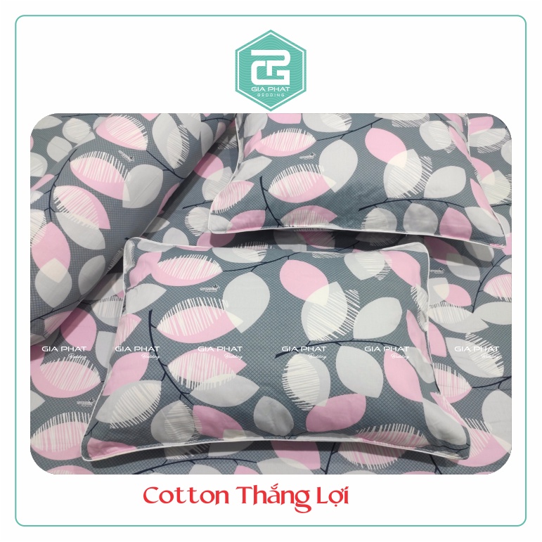 Bộ ga gối Thắng Lợi {4 món}100% Cotton chuẩn logo họa tiết Hoa